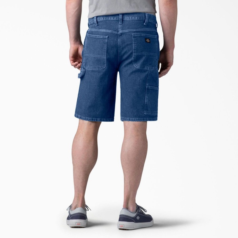 Blue Dickies FLEX Active Waist Relaxed Fit Carpenter Men's Shorts | 048-VIWUNF