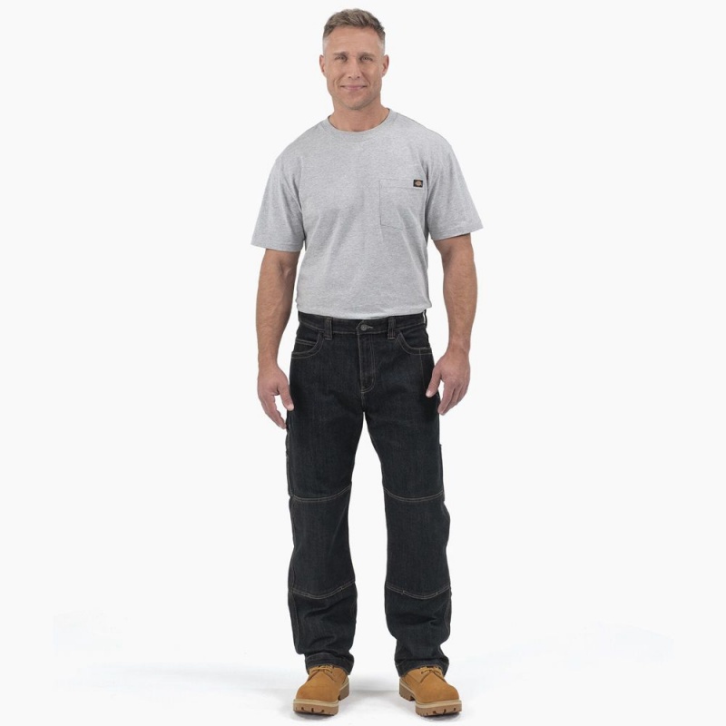 Blue Dickies FLEX DuraTech Relaxed Fit Men's Jeans | 640-PBUTRD