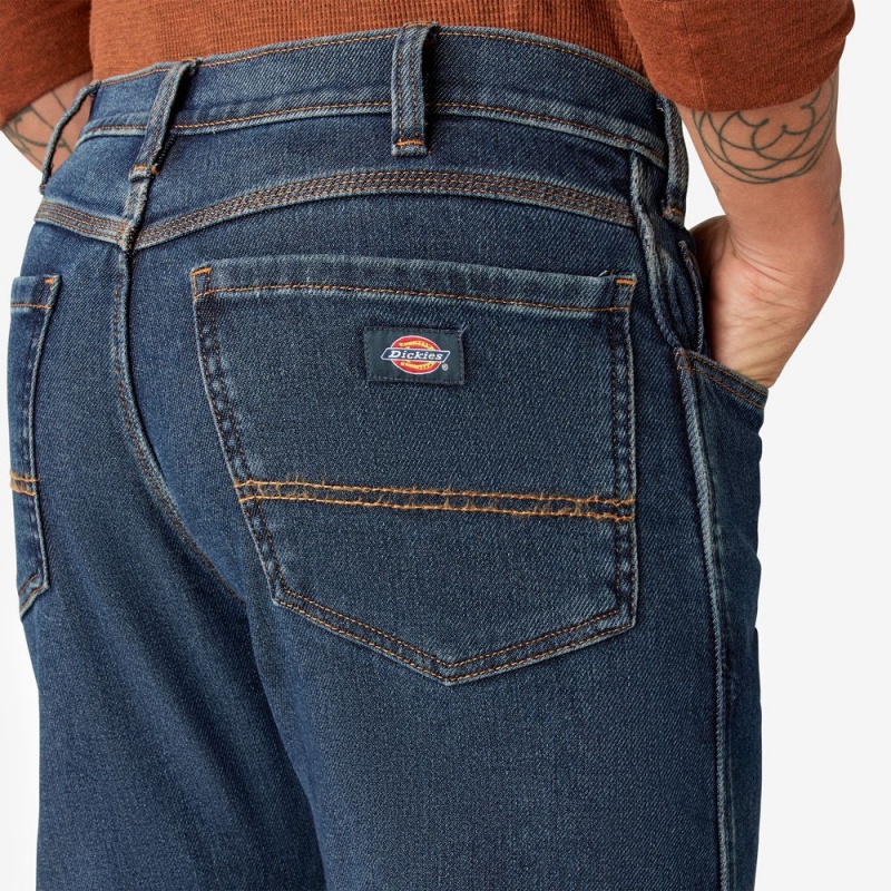 Blue Dickies FLEX Lined Regular Fit 5-Pocket Men's Jeans | 093-WZINVE