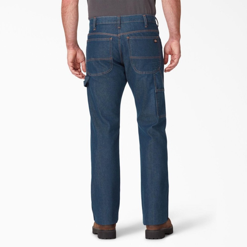 Blue Dickies FLEX Regular Fit Carpenter Men's Jeans | 093-OLJWBK