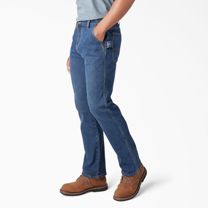 Blue Dickies FLEX Regular Fit Carpenter Utility Men's Jeans | 280-ISKBDE