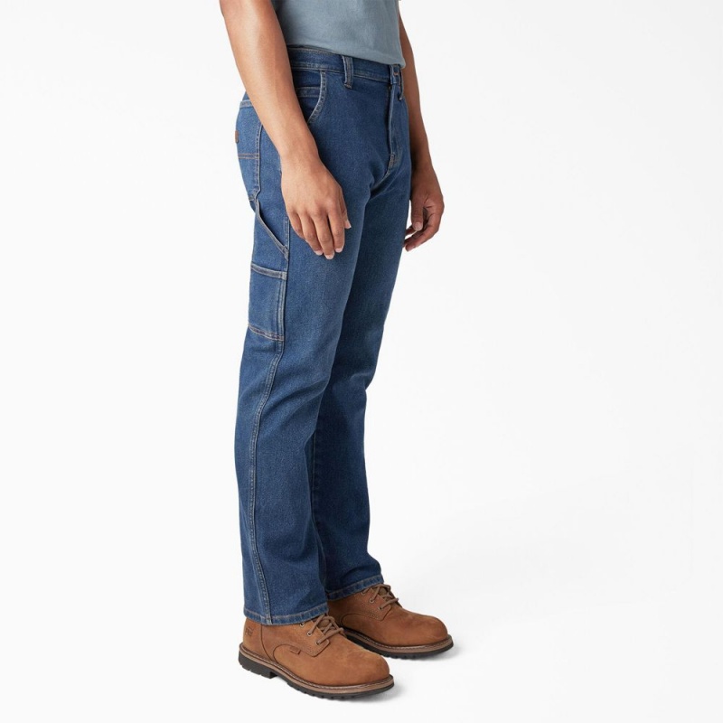 Blue Dickies FLEX Regular Fit Carpenter Utility Men's Jeans | 280-ISKBDE