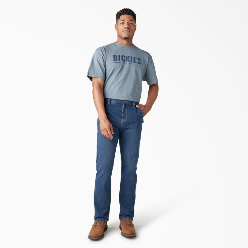 Blue Dickies FLEX Regular Fit Carpenter Utility Men's Jeans | 280-ISKBDE