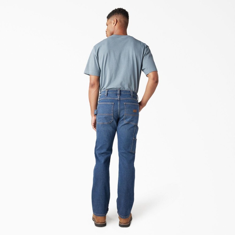 Blue Dickies FLEX Regular Fit Carpenter Utility Men's Jeans | 280-ISKBDE