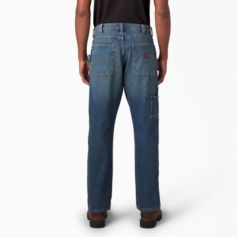 Blue Dickies FLEX Regular Fit Carpenter Utility Men's Jeans | 946-LXFVEG