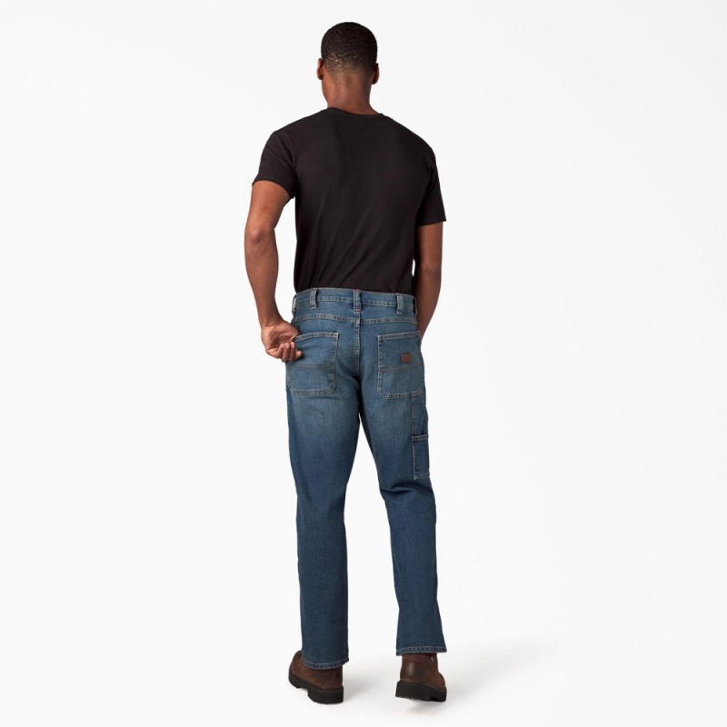 Blue Dickies FLEX Regular Fit Carpenter Utility Men's Jeans | 946-LXFVEG