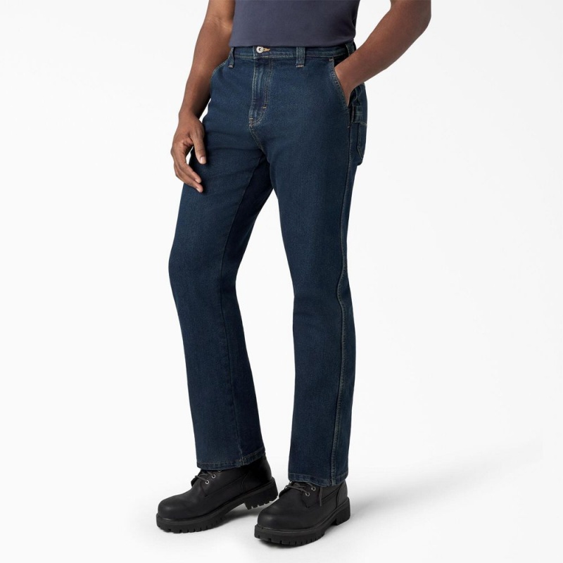 Blue Dickies FLEX Regular Fit Carpenter Utility Men's Jeans | 436-WDTQUP