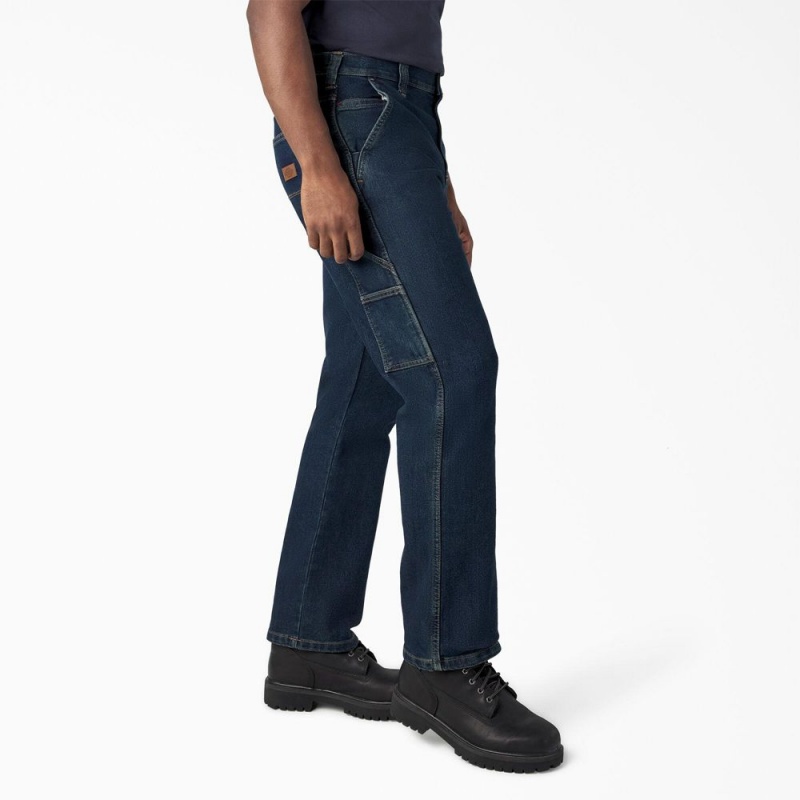 Blue Dickies FLEX Regular Fit Carpenter Utility Men's Jeans | 436-WDTQUP