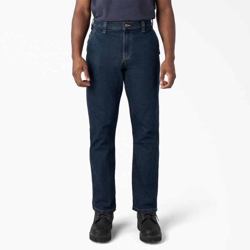 Blue Dickies FLEX Regular Fit Carpenter Utility Men\'s Jeans | 436-WDTQUP