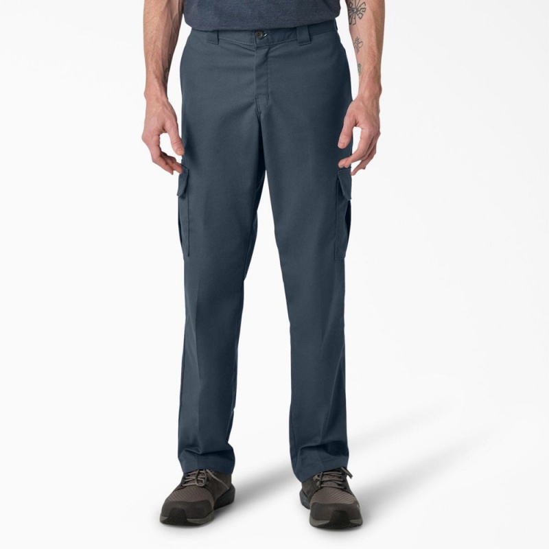 Blue Dickies FLEX Regular Fit Men\'s Cargo Pants | 185-FPNMQV