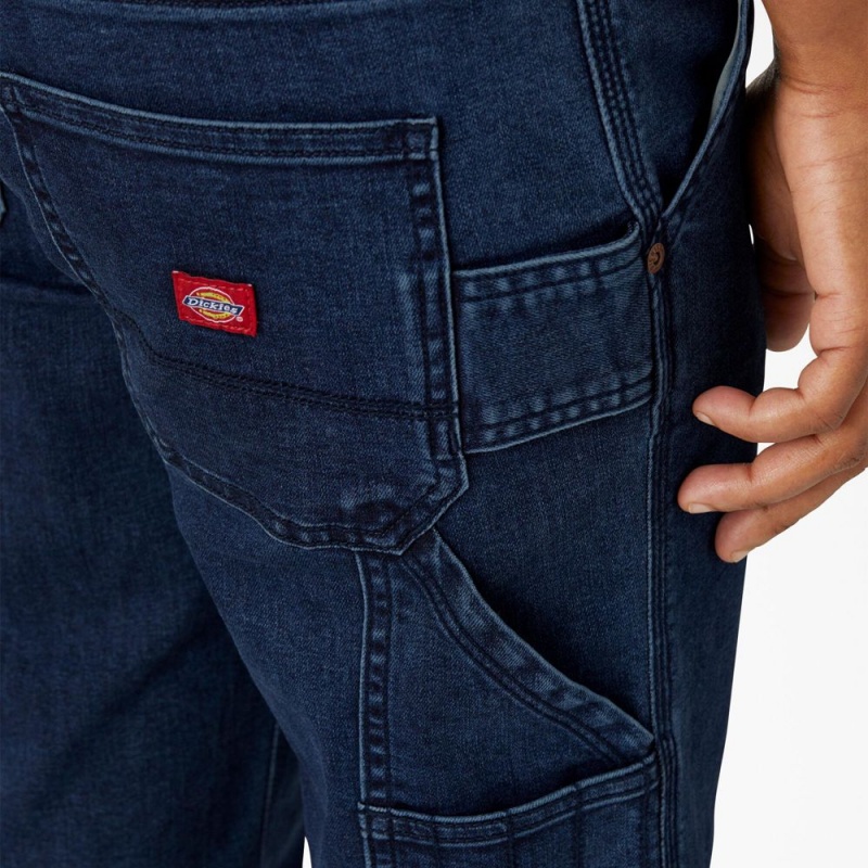 Blue Dickies FLEX Relaxed Fit Carpenter Women's Jeans | 795-JBWAXO