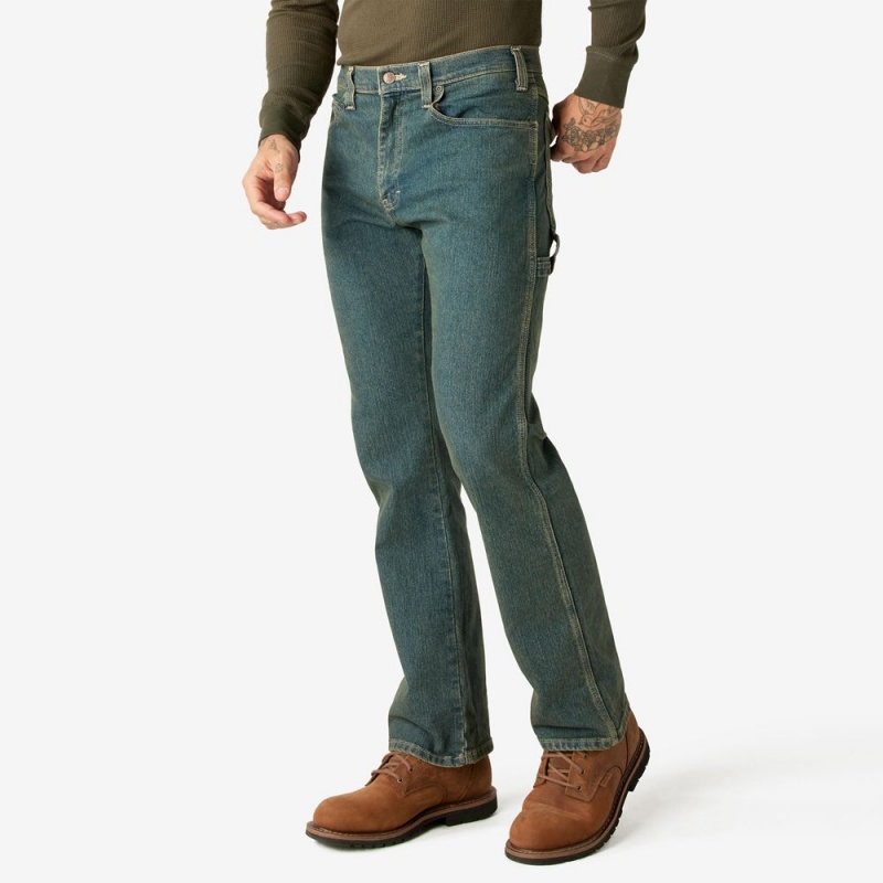 Blue Dickies FLEX Relaxed Fit Carpenter Men's Jeans | 709-RBPVQK