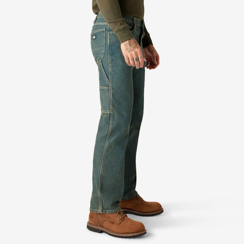 Blue Dickies FLEX Relaxed Fit Carpenter Men's Jeans | 709-RBPVQK