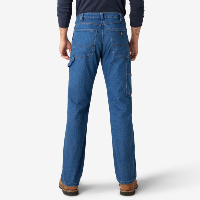 Blue Dickies FLEX Relaxed Fit Carpenter Men's Jeans | 837-DKSPFE