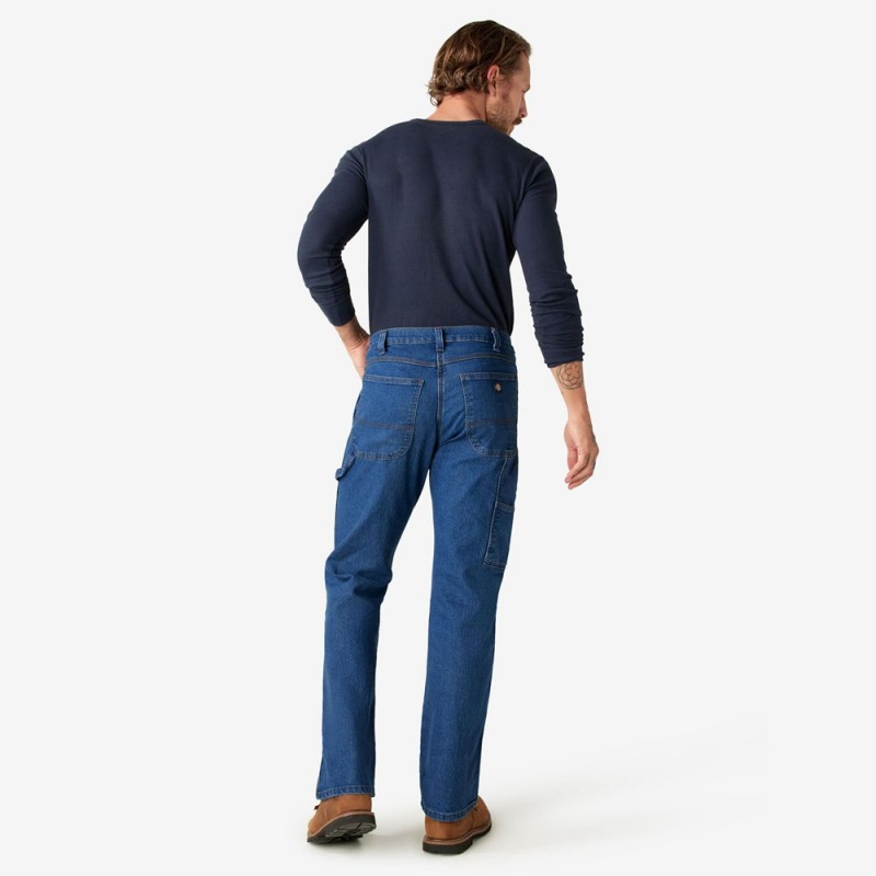 Blue Dickies FLEX Relaxed Fit Carpenter Men's Jeans | 837-DKSPFE