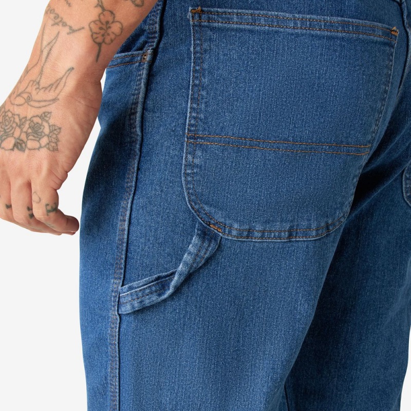 Blue Dickies FLEX Relaxed Fit Carpenter Men's Jeans | 837-DKSPFE