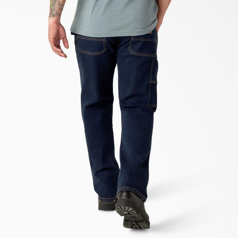 Blue Dickies FLEX Relaxed Fit Carpenter Men's Jeans | 508-TCRWDU