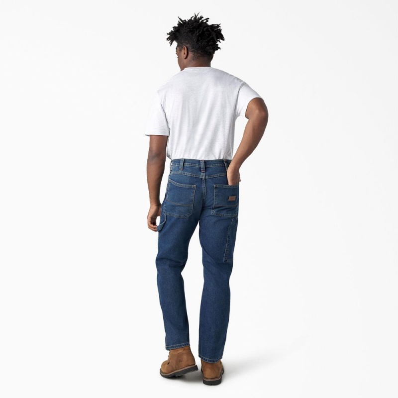 Blue Dickies FLEX Relaxed Fit Double Knee Men's Jeans | 501-UWNPAH