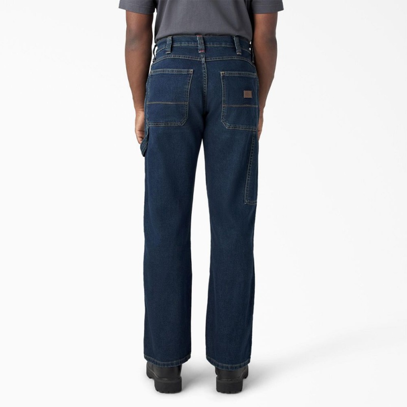 Blue Dickies FLEX Relaxed Fit Double Knee Men's Jeans | 571-YCAQTS