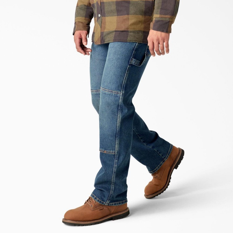 Blue Dickies FLEX Relaxed Fit Double Knee Men's Jeans | 950-LAGPIO