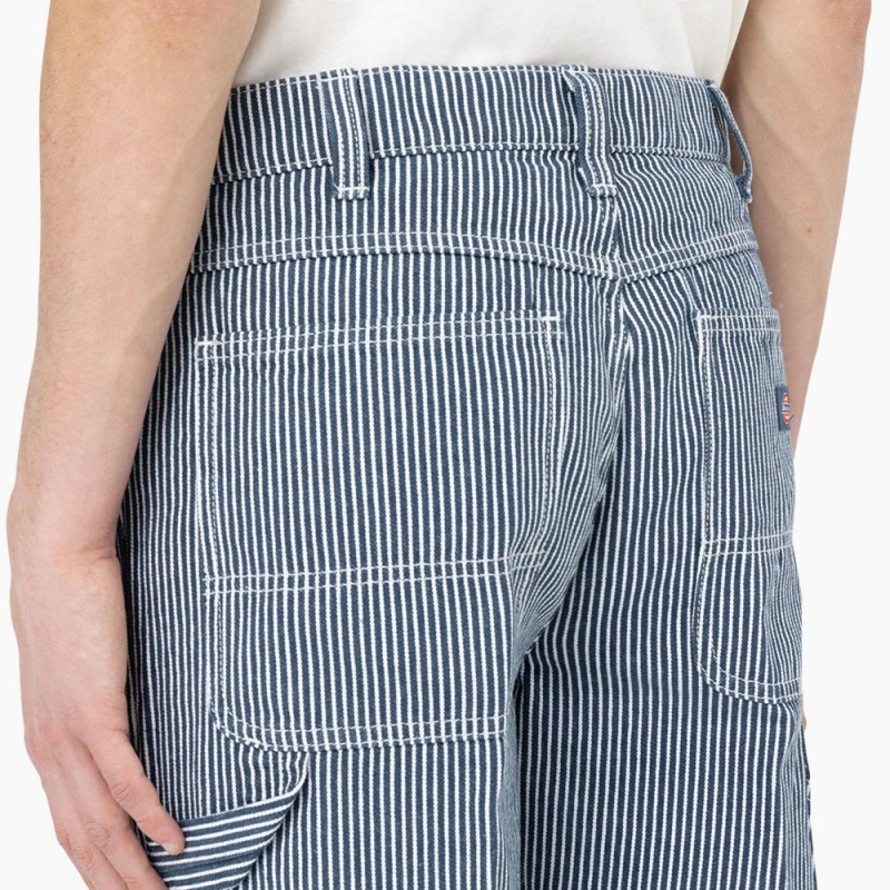 Blue Dickies Garyville Regular Fit Hickory Stripe Carpenter Men's Pants | 276-TLBOGD