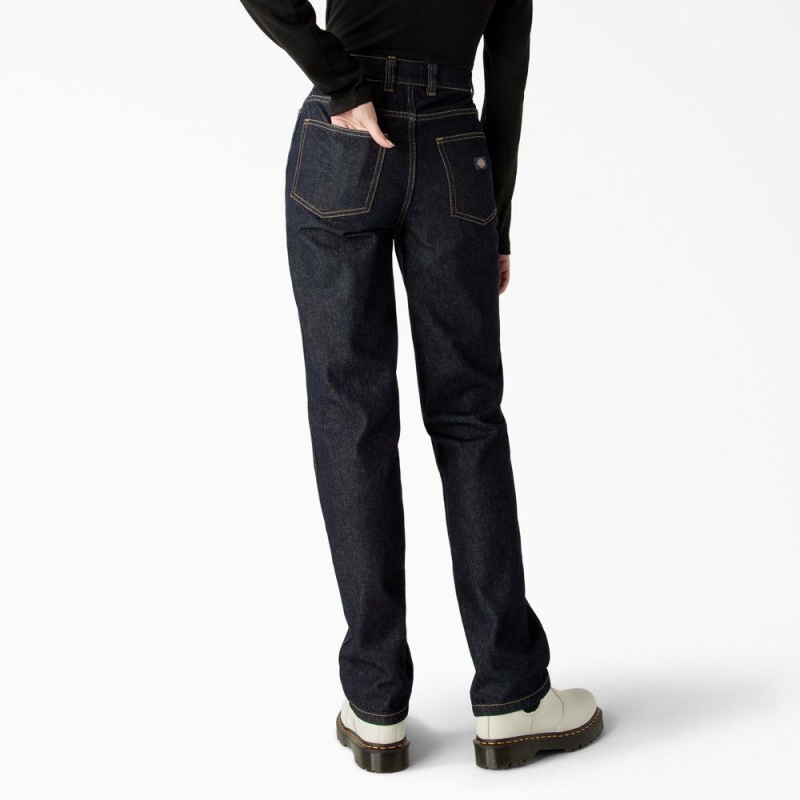 Blue Dickies Houston Regular Fit Women's Jeans | 645-MSHGOZ