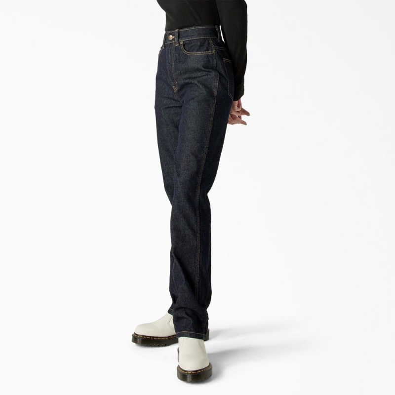 Blue Dickies Houston Regular Fit Women's Jeans | 645-MSHGOZ