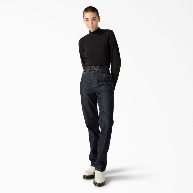 Blue Dickies Houston Regular Fit Women's Jeans | 645-MSHGOZ