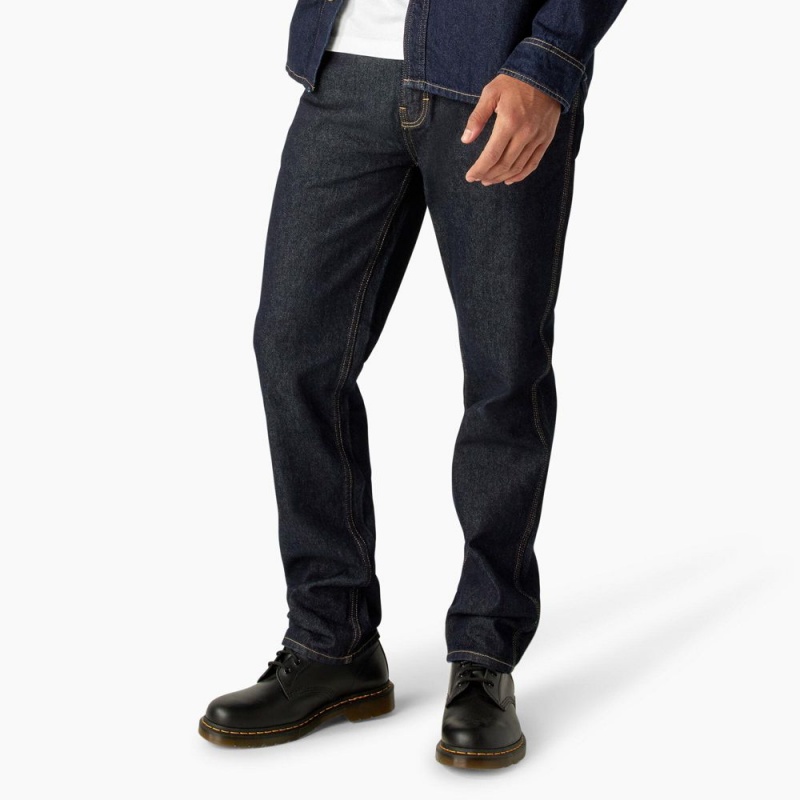 Blue Dickies Houston Relaxed Fit Men's Jeans | 450-UCPLAQ