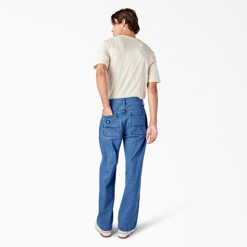 Blue Dickies Loose Fit Double Knee Men's Jeans | 479-CFTJVI