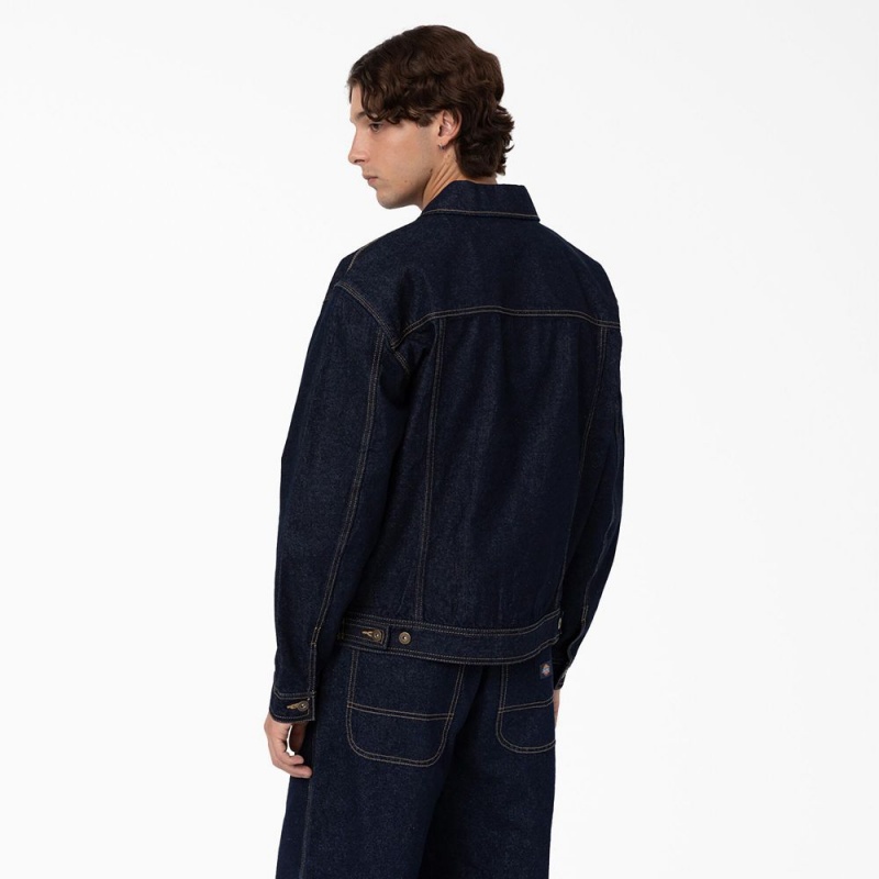 Blue Dickies Madison Denim Men's Jacket | 502-ZKHPWB