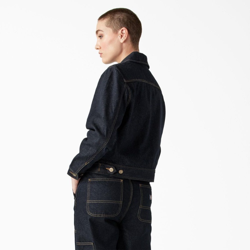 Blue Dickies Madison Denim Women's Jacket | 916-MKNUDO