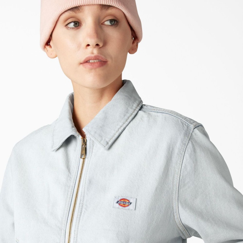 Blue Dickies Madison Denim Women's Jacket | 587-GTAXNS