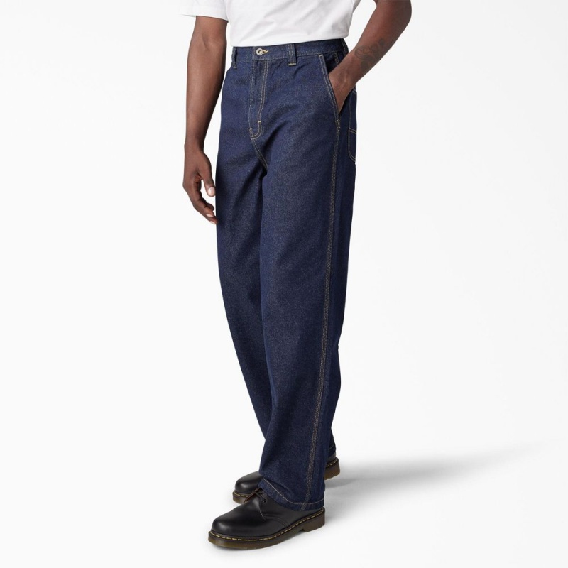 Blue Dickies Madison Loose Fit Men's Jeans | 812-NFGZPV