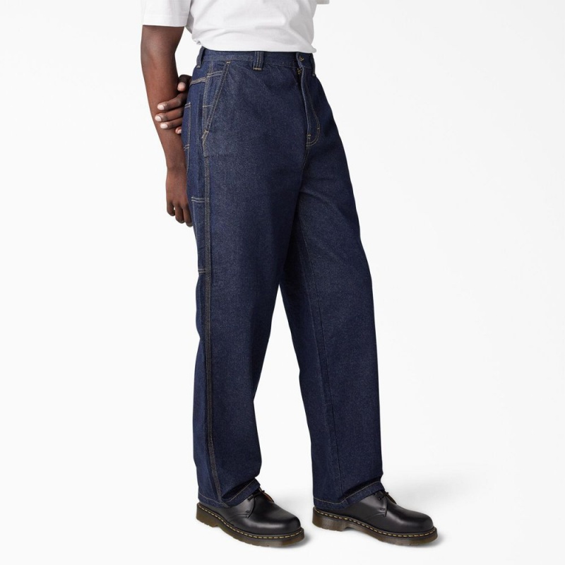 Blue Dickies Madison Loose Fit Men's Jeans | 812-NFGZPV