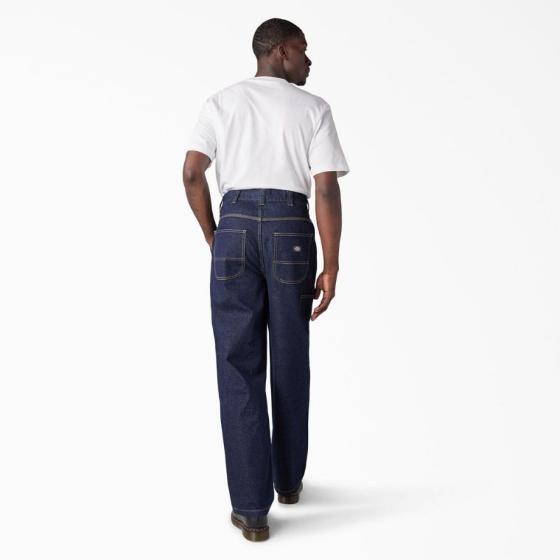 Blue Dickies Madison Loose Fit Men's Jeans | 812-NFGZPV