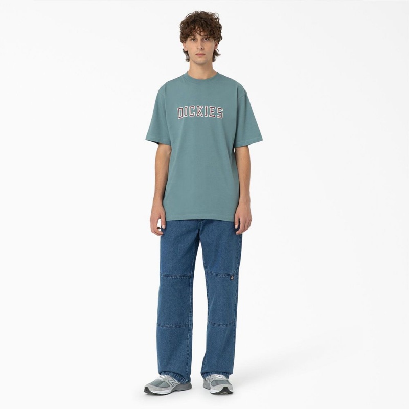 Blue Dickies Melvern Graphic Men's T-Shirt | 862-WLZOQC