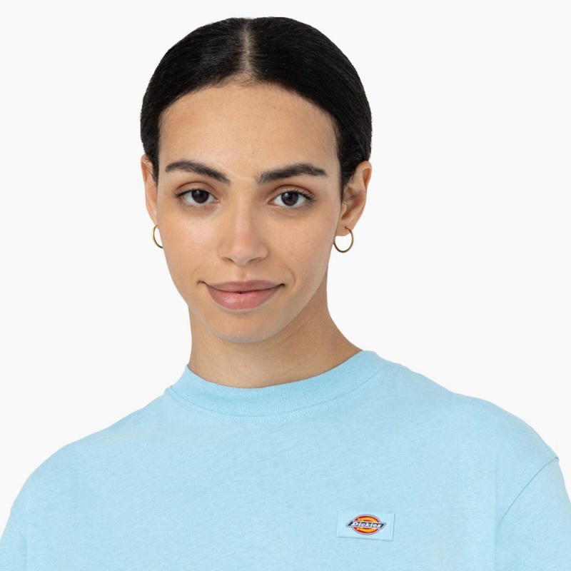 Blue Dickies Oakport Cropped Women's T-Shirt | 906-BRYWPK