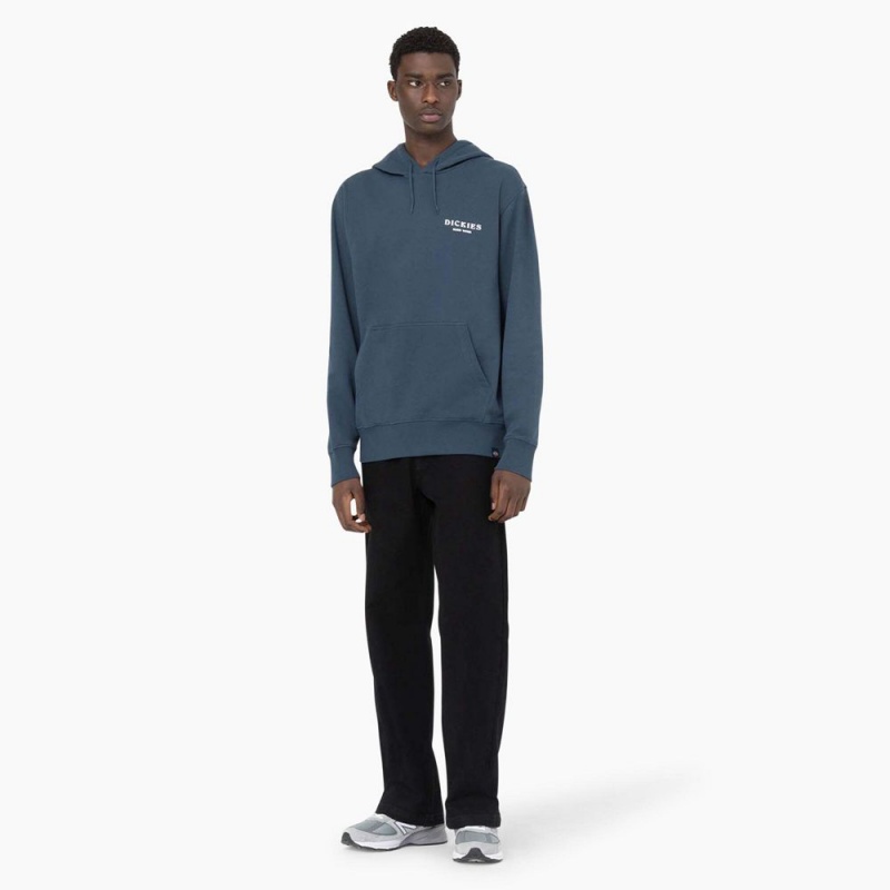 Blue Dickies Oatfield Men's Hoodie | 312-OJRIFZ