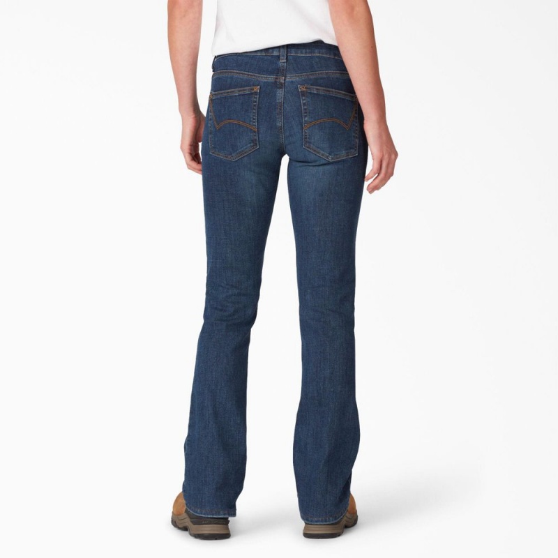 Blue Dickies Perfect Shape Bootcut Women's Jeans | 395-MEBJVX