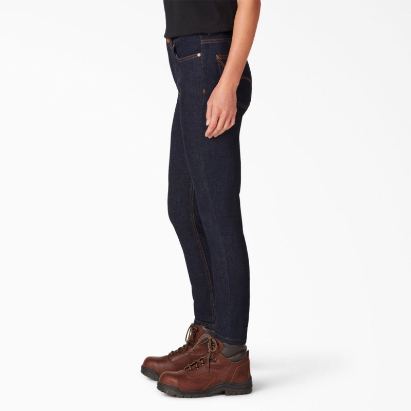 Blue Dickies Perfect Shape Skinny Fit Women's Jeans | 032-NFDXAS