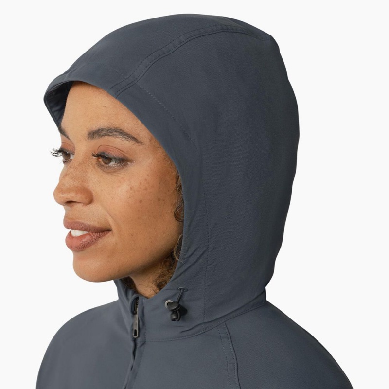 Blue Dickies Performance Hooded Women's Jacket | 802-MTPSFE