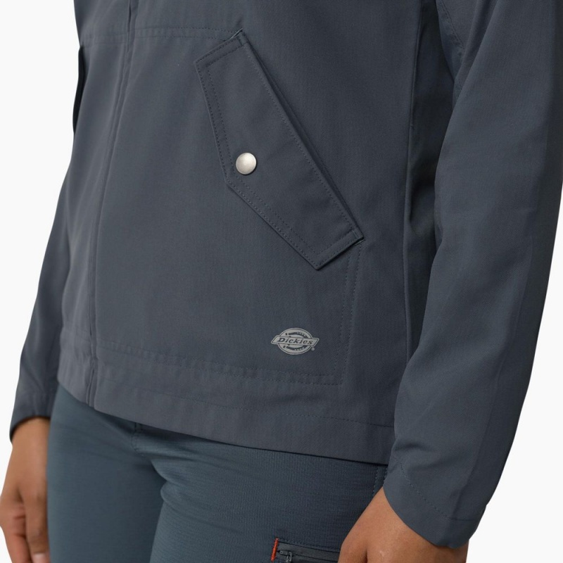 Blue Dickies Performance Hooded Women's Jacket | 802-MTPSFE