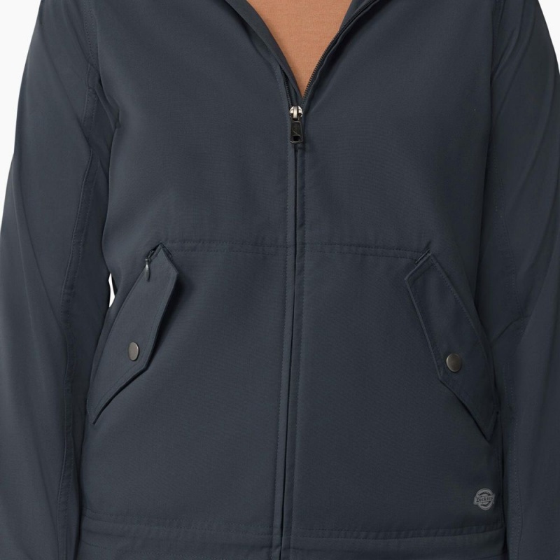 Blue Dickies Performance Hooded Women's Jacket | 802-MTPSFE