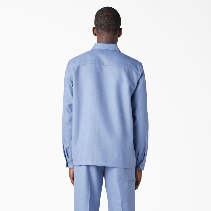 Blue Dickies Premium Collection Boxy Men's Shirt | 350-TPDOIZ