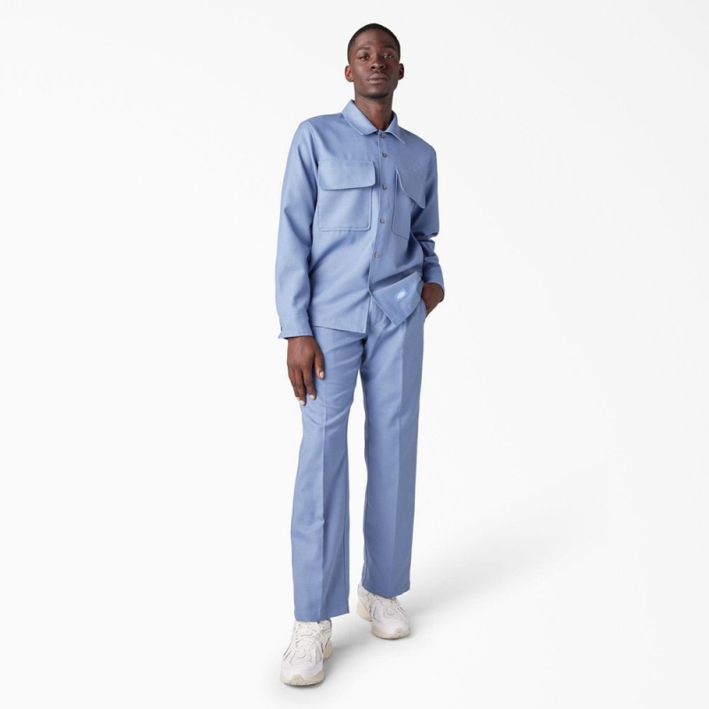 Blue Dickies Premium Collection Boxy Men's Shirt | 350-TPDOIZ