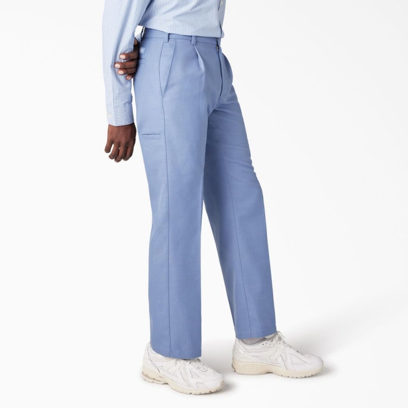 Blue Dickies Premium Collection Pleated 874® Men's Pants | 907-UCNBSP