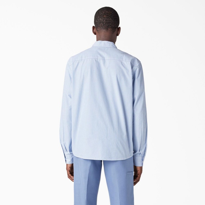 Blue Dickies Premium Collection Service Men's Shirt | 205-WNIKME