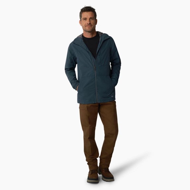 Blue Dickies ProTect Cooling Hooded Ripstop Men's Jacket | 564-RQZJSF