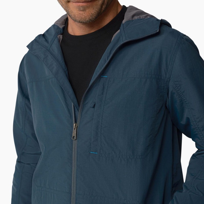 Blue Dickies ProTect Cooling Hooded Ripstop Men's Jacket | 564-RQZJSF